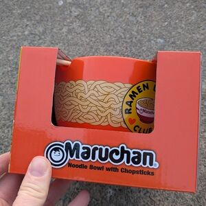 NIB Maruchan Ramen Noodle Bowl Set with Bamboo Chopsticks